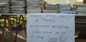 Libros de segunda mano recolectados por la Red de Solidaridad Popular. Libros de segunda mano recolectados por la Red de Solidaridad Popular.