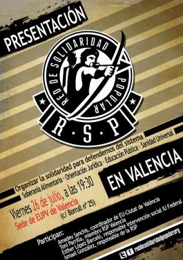 26 de julio: Presentación de la Red de Solidaridad Popular de Valencia