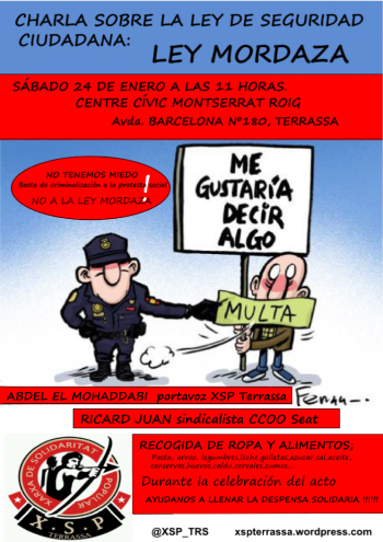 Charla debate sobre la ley mordaza Charla debate sobre la ley mordaza
